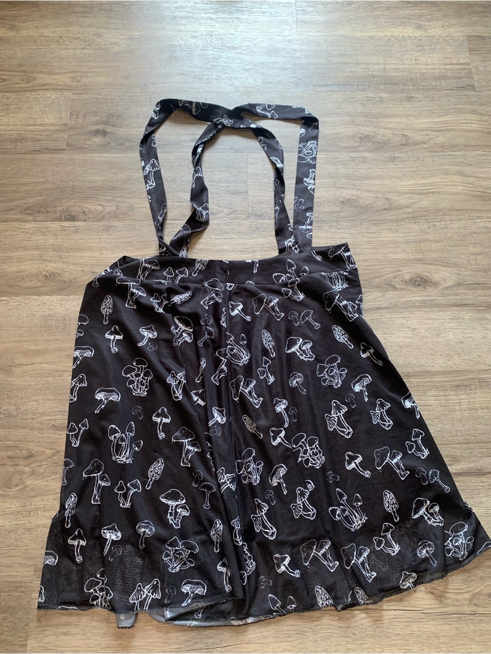 Black Mushroom Print Jumper with Straps Size XL Brand New Fairy Goth Festival
